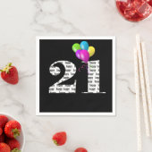 21e verjaardagsfeestballonnen servet (Insitu)