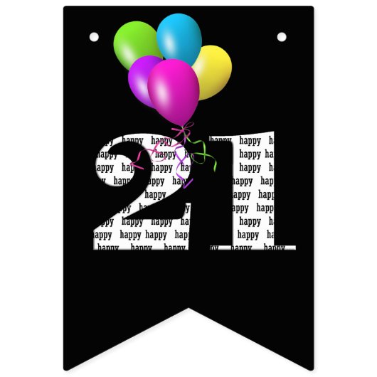 21e verjaardagsfeestballonnen vlaggetjes (Derde vlag)