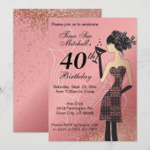 21e verjaardagsfeestje Bash - Roos Kaart (Voorkant / Achterkant)