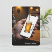 21e verjaardagsfeestje bier Mok op een smartphone Kaart (Staand voorkant)