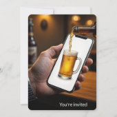 21e verjaardagsfeestje bier Mok op een smartphone Kaart (Voorkant)