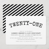 21E verjaardagsfeestje eenvoudig modern minimaal z Kaart (Voorkant / Achterkant)