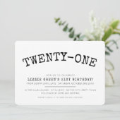21E verjaardagsfeestje eenvoudig modern minimaal z Kaart (Staand voorkant)
