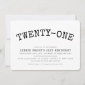 21E verjaardagsfeestje eenvoudig modern minimaal z Kaart (Voorkant)