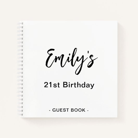21e verjaardagsfeestje Gastenboek | Zwart Wit Notitieboek (Voorkant)