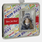 21e verjaardagsfeestje gepersonaliseerde geschenke verzilverd omlijst ornament (Rechts)