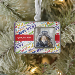 21e verjaardagsfeestje gepersonaliseerde geschenke verzilverd omlijst ornament