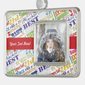 21e verjaardagsfeestje gepersonaliseerde geschenke verzilverd omlijst ornament (Links)