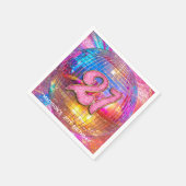 21e verjaardagsfeestje Gouden Roze Glitter Disco B Servet (Hoek)