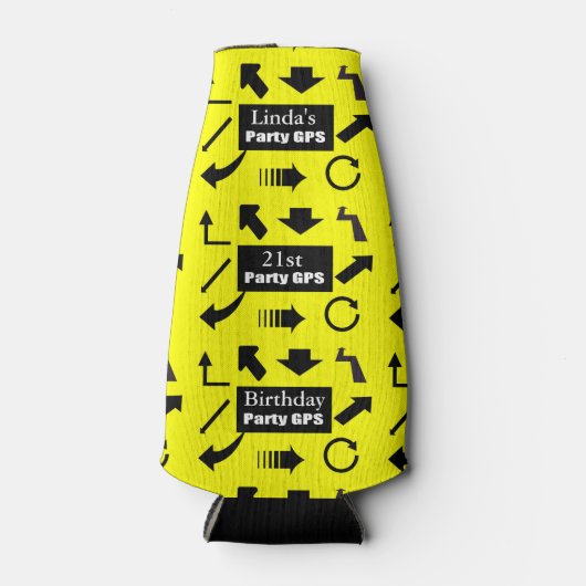 21e verjaardagsfeestje GPS Flesjeskoeler (Voorkant)