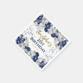 21e verjaardagsfeestje marineballonnen servet (Hoek)