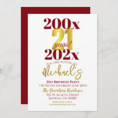 21e verjaardagsfeestje Modern Kaart (Voorkant / Achterkant)