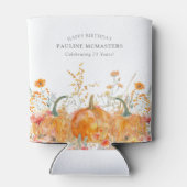 21e verjaardagsfeestje pompoen Wildflower Custom Blikjeskoeler (Achterkant)