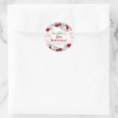 21e verjaardagsfeestje rode ballonnen dank u ronde sticker (Tas)