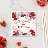 21e verjaardagsfeestje rode ballonnen servet (Insitu)