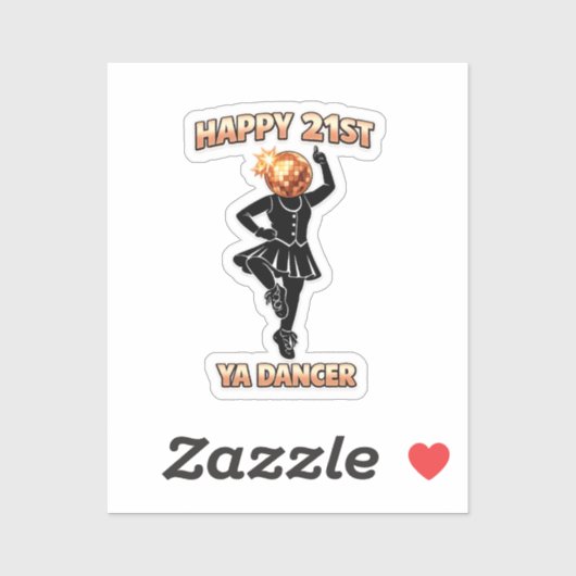 21e verjaardagsfeestje roze sticker rose goud (Vel)