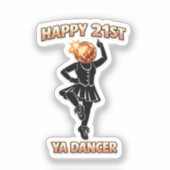 21e verjaardagsfeestje roze sticker rose goud (Voorkant)
