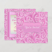 21e verjaardagsfeestje | Roze, Zilver & Wit Verder Kaart (Voorkant / Achterkant)