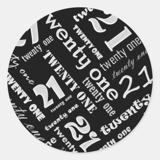 21e verjaardagsfeestje Sticker (Voorkant)