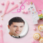 21e verjaardagsfoto hallo 21 jongens papieren bordje (Feest)