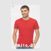 21e verjaardagsfoto hallo 21 man golfhanddoek (Voorkant)