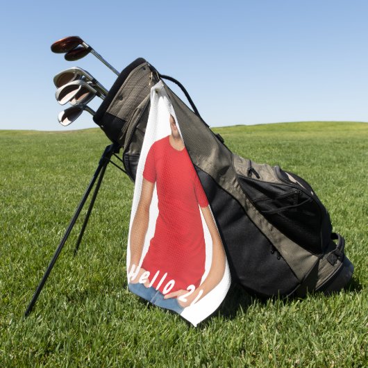 21e verjaardagsfoto hallo 21 man golfhanddoek (Groen)