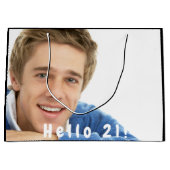 21e verjaardagsfoto hallo 21 man groot cadeauzakje (Voorkant)
