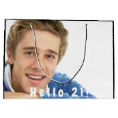 21e verjaardagsfoto hallo 21 man groot cadeauzakje (Achterkant)