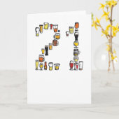 21e verjaardagskaart, bier kaart (Gele Bloem)