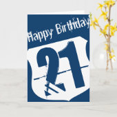 21e verjaardagskaart kaart (Gele Bloem)