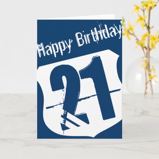 21e verjaardagskaart kaart (Gele Bloem)