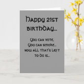 21e verjaardagskaart kaart (Gele Bloem)