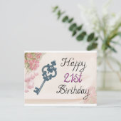 21e verjaardagskaart vrouw briefkaart (Staand voorkant)