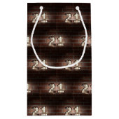 21e verjaardagsmarque lichten op baksteen klein cadeauzakje (Achterkant)