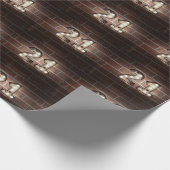 21e verjaardagsselectiekader licht op steen cadeaupapier (Hoek)