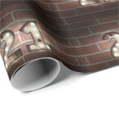 21e verjaardagsselectiekader licht op steen cadeaupapier (Rol Hoek)