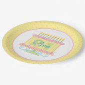 21e verjaardagstaart aangepaste naam papieren bordje (Gekanteld)