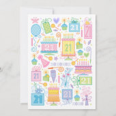 21e verjaardagstaart  bloemenuitnodiging kaart (Achterkant)