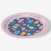 21e Verjaardagstaart Cupcake Cadeau Aangepaste naa Papieren Bordje (Gekanteld)