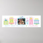 21e Verjaardagstaarten Cadeaus Aangepaste naam Poster (Voorkant)