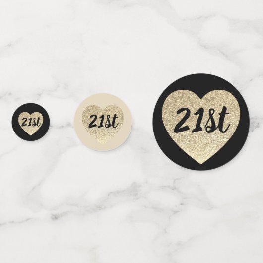 21e verjaardagstafel confetti (Achterkanten)