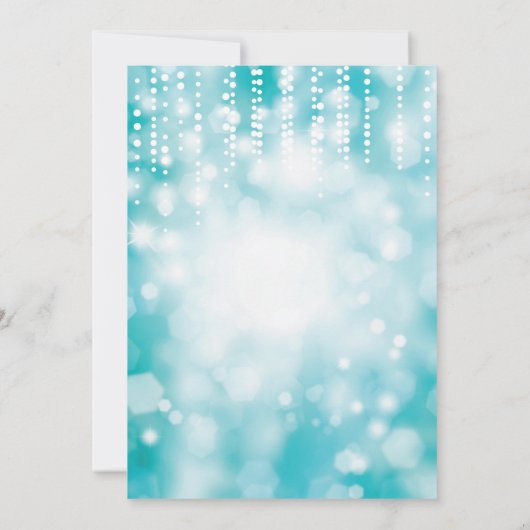 21e Verjaardagsuitnodiging Blauwgroen en Gouden Gl Kaart (Achterkant)