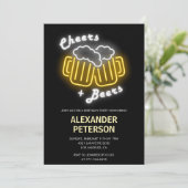 21e verjaardagsuitnodiging Cheers and Beers Mannen Kaart (Staand voorkant)