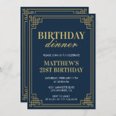 21e verjaardagsuitnodiging Verjaardagsdiner Mannen Kaart (Voorkant / Achterkant)