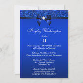 21e Verrassing Verjaardag Royal Blue Sequins en st Kaart (Achterkant)