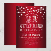 21e Verrassingsverjaardag - Zwart Rood Wit Kaart (Voorkant / Achterkant)