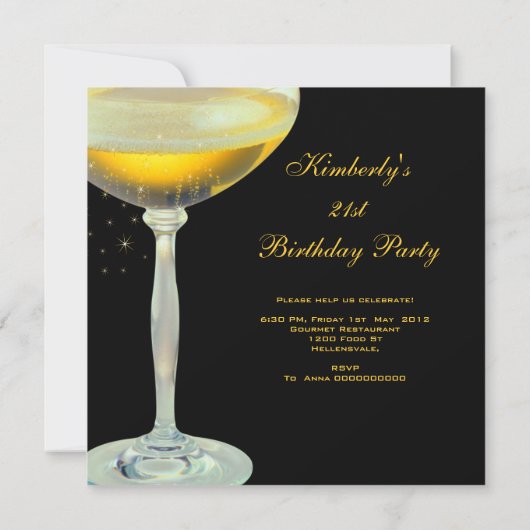 21e viering Champagne Green Kaart (Achterkant)