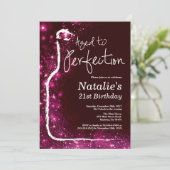 21e wijngaard - tot perfecte roze glitter kaart (Staand voorkant)