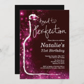 21e wijngaard - tot perfecte roze glitter kaart (Voorkant / Achterkant)