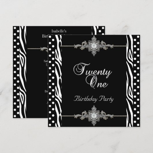 21e Zebra zilverwitte zandplaat, diamant Kaart (Voorkant / Achterkant)